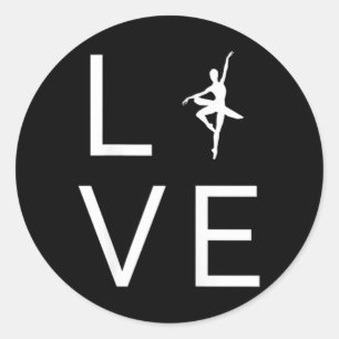 Sticker Rond Love Ballet Pour Ballerina Dancer Lover Dance Silh