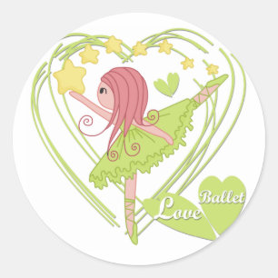 Sticker Rond Love Ballet Tshirts et cadeaux