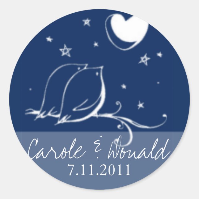 Sticker Rond Love Bids Mariage Seal (Devant)