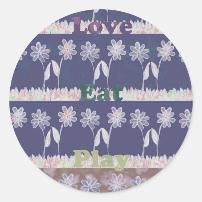 Sticker Rond Love Bleu Baby shower couleurs.png (Devant)