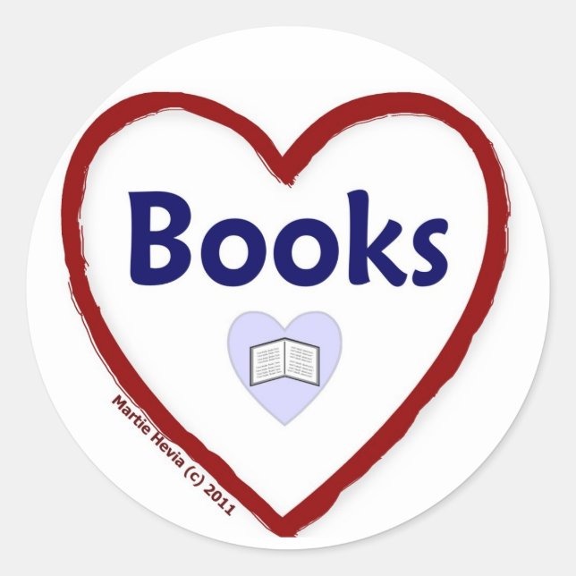 Sticker Rond Love Books (Devant)