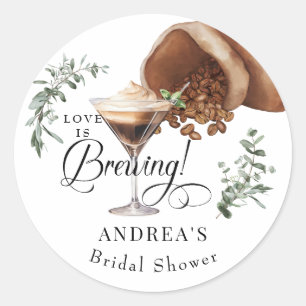 Sticker Rond Love Brewing   Espresso   Martini   Douche