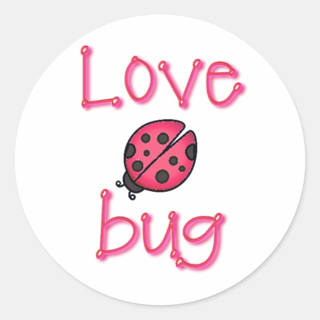 Sticker Rond LOVE BUG par SHARON SHARPE (Devant)