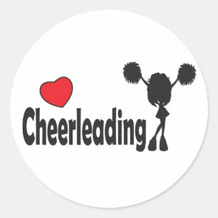 Sticker Rond Love Cheerleader