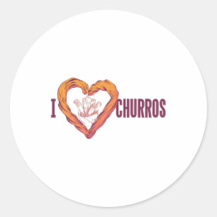 Sticker Rond Love churros