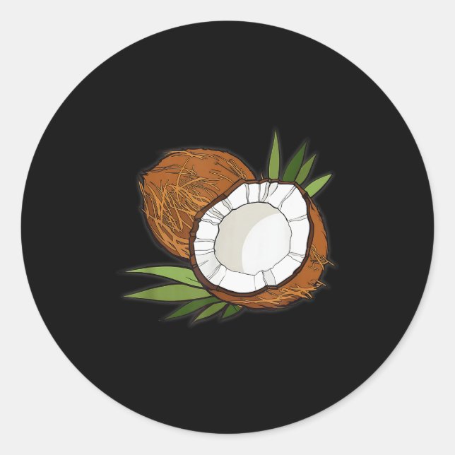 Sticker Rond Love Coconut Women Shirt Coconut Lovers For Kids A (Devant)