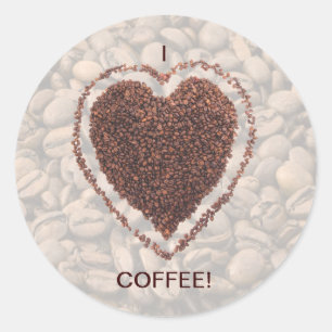 Sticker Rond Love Coffee
