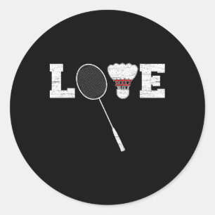 Sticker Rond Love Dminton Shuttle Birdies - Dminton Sport 1