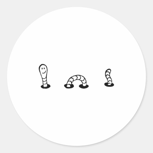 Sticker Rond Love Earthworm Women Shirt Earthworm Lovers Girls  (Devant)