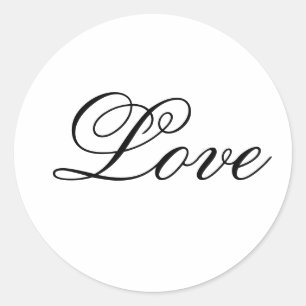 Sticker Rond Love_Faire-part de mariage Seal_Noir et Blanc