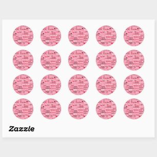 Sticker Rond Love Forever - Saint Valentin Motif de typographie