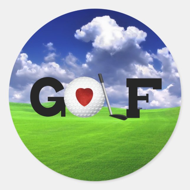 Sticker Rond Love Golf (Devant)