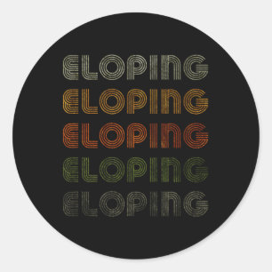 Sticker Rond Love Heart Eloping Tee Grunge Style Vintage Noir