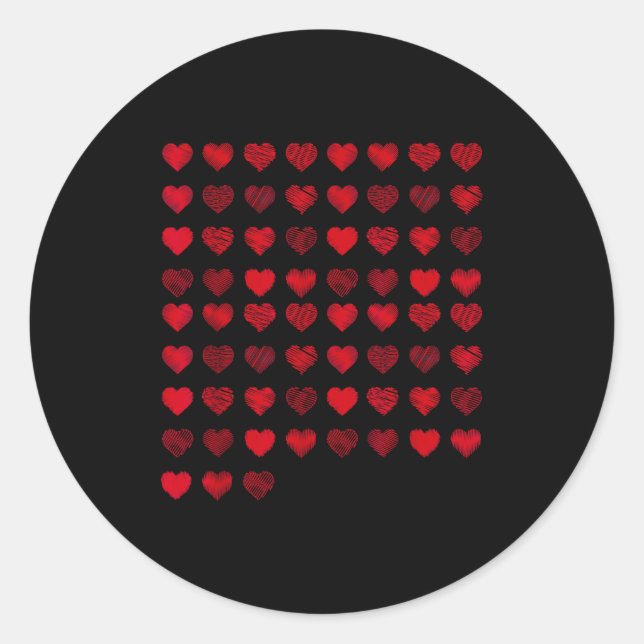 Sticker Rond Love Heart Graphic 67 Hearts Pattern 67 Valentines (Devant)