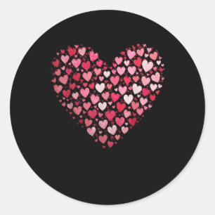 Sticker Rond Love Heart Graphic Valentines Day Femmes Filles Ga