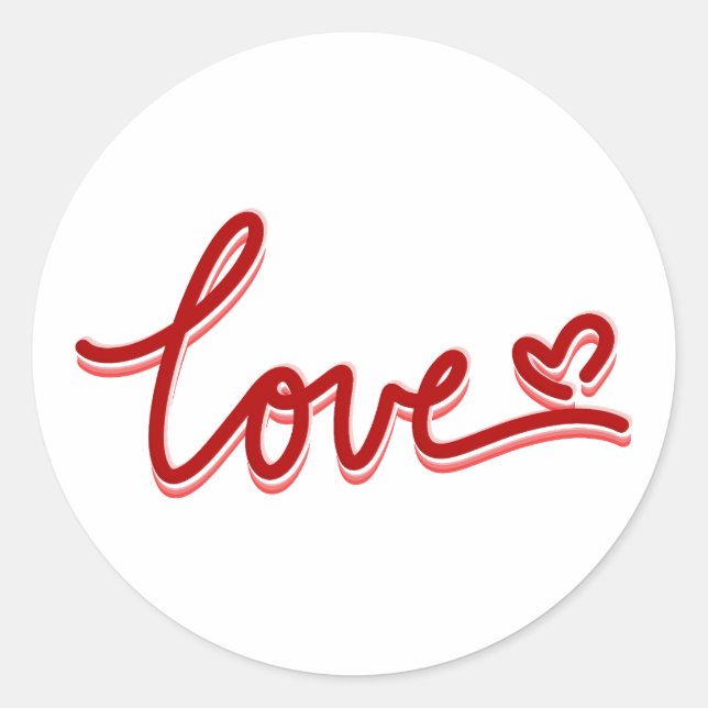Sticker Rond Love Heart Valentines (Devant)