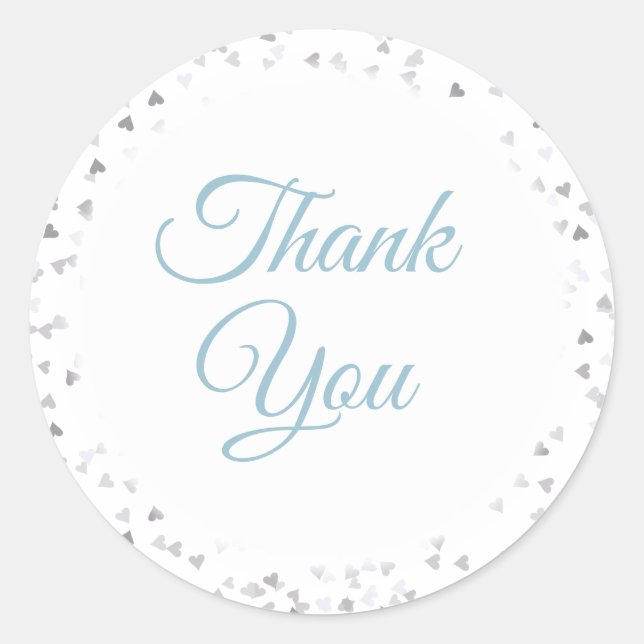 Sticker Rond Love Hearts Confetti Merci (Devant)
