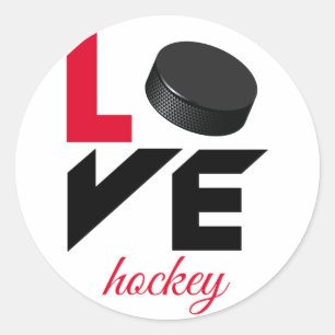 Sticker Rond Love hockey