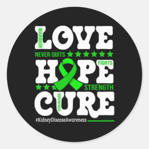 Sticker Rond Love Hope Cure Guerrier Connaissance de la maladie