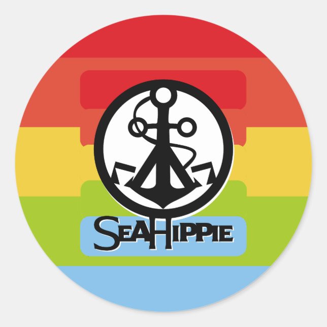 STICKER ROND LOVE ICON SEA HIPPIE / MAR HIPPIE BY MASANSER (Devant)