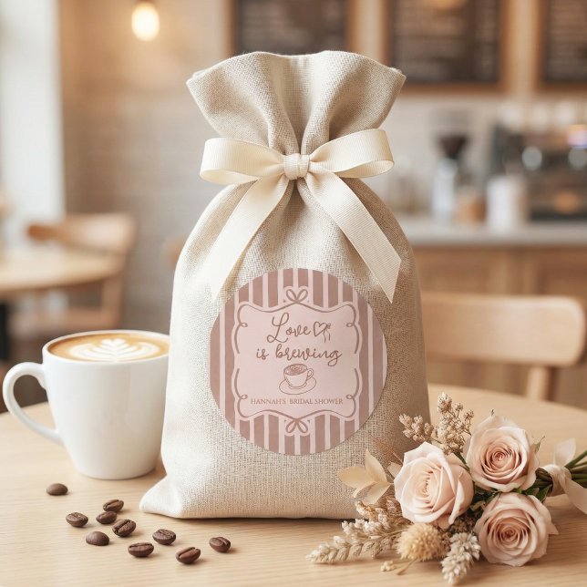 Sticker Rond Love is Brewing Coffee Bridal Shower Plates (Créateur téléchargé)