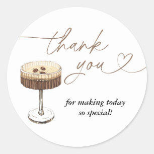 Sticker Rond Love Is Brewing Espresso Martini Enterrement de Vi
