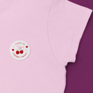 Sticker Rond Love Is Cherry Sweet Enterrement de Vie de Jeune F