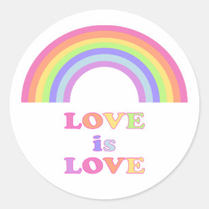 Sticker Rond LOVE is LOVE - Gay pride / LGBTQ Rainbow