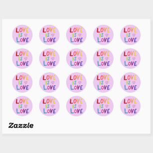 Sticker Rond LOVE IS LOVE Rainbow Handlett Set de