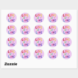 Sticker Rond LOVE IS LOVE Rainbow Handlett Set de