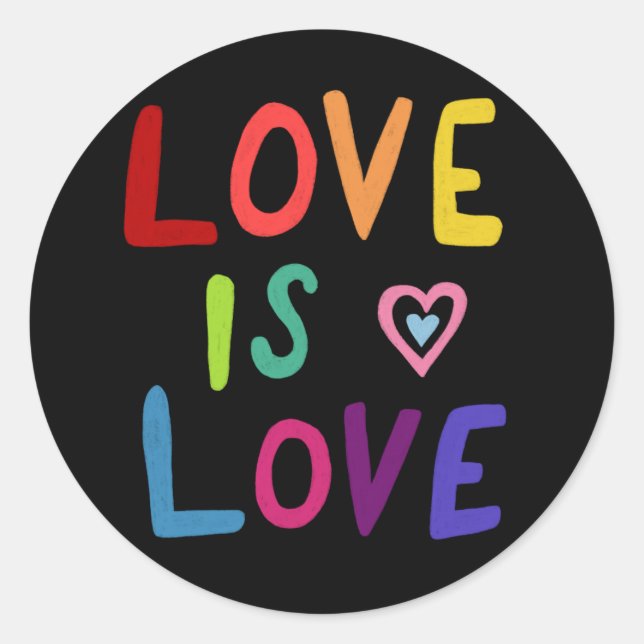 Sticker Rond LOVE IS LOVE Rainbow Handlett Set de (Devant)