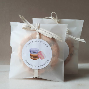 Sticker Rond Love Is Sweet (Macaron) Réception de Mariage