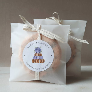 Sticker Rond Love Is Sweet (Macaron) Réception de Mariage