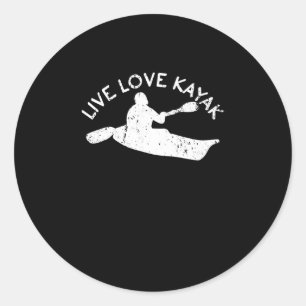 Sticker Rond Love Kayak Rowing Paddle Kayak Canoe Love