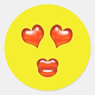 Sticker Rond Love Kiss Emoji