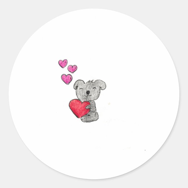 Sticker Rond Love Koala Bear (Devant)