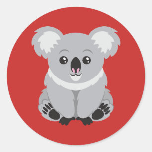 Sticker Rond Love Koala Bears