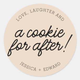Sticker Rond Love Laugher et un biscuit pour After Almond Black