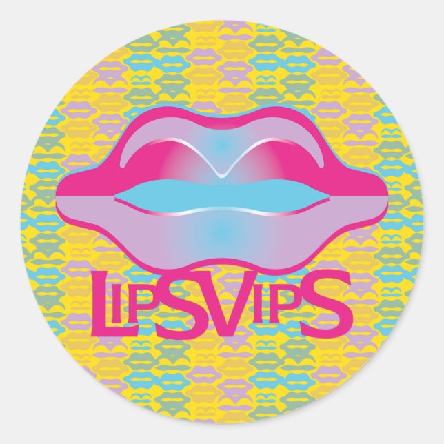Sticker Rond Love Lips Vips by masanser (Devant)