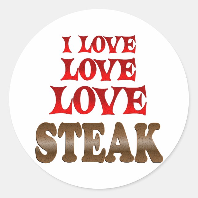 Sticker Rond Love Love Steak (Devant)