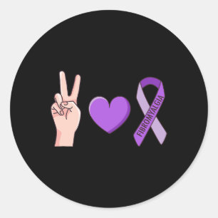 Sticker Rond Love Lupus Purple Ribbon meme de sensibilisation