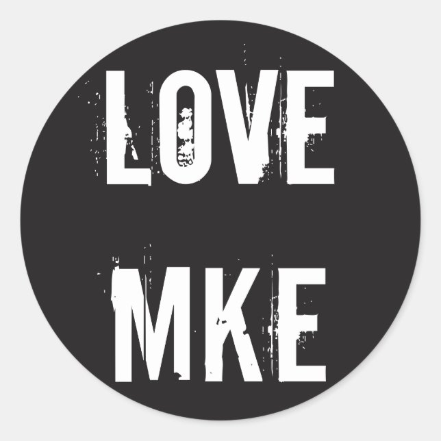 Sticker Rond LOVE MILWAUKEE - Love MKE (Devant)