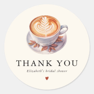 Sticker Rond Love minimaliste prépare un café pour la Baby Show