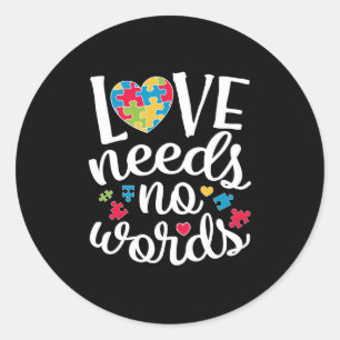Sticker Rond Love Needs No Words