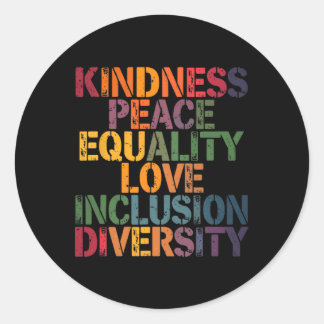 Sticker Rond Love Peace Diversity Inclusion Equality Black Hist