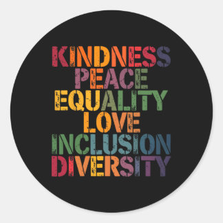 Sticker Rond Love Peace Diversity Inclusion Equality Black Hist