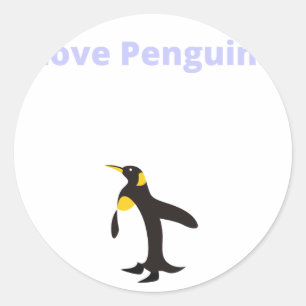 Sticker Rond Love Penguins - Pingouin