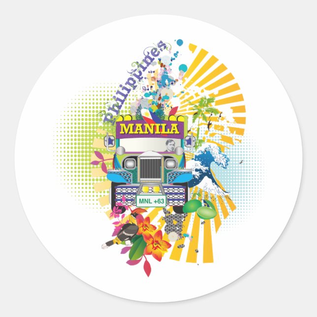 Sticker Rond Love, Philippines (Devant)