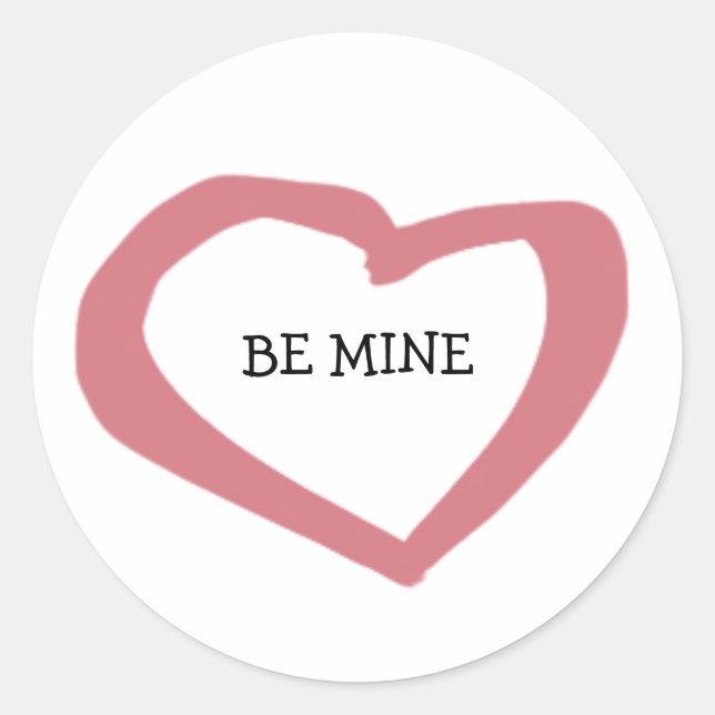Sticker Rond Love Red Pink Heart Valentine Mariage (Devant)
