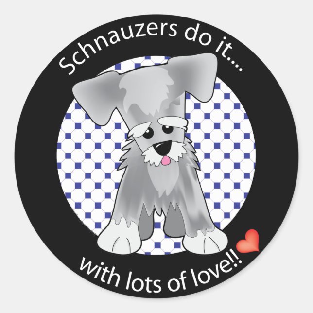 Sticker Rond Love Schnauzer (Devant)